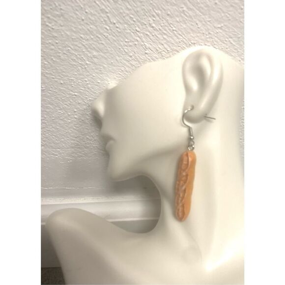 French Baguette Statement Earrings - Picture 1 of 3